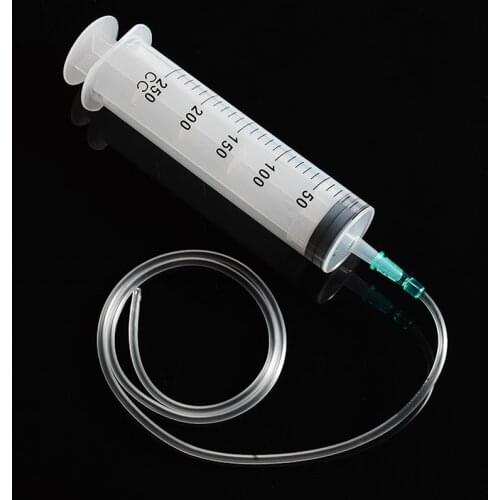 1Pc 250ml Large Capacity Syringe Plastic Large Disposable Capacity Syringe For Refilling Measuring & 1m Tube