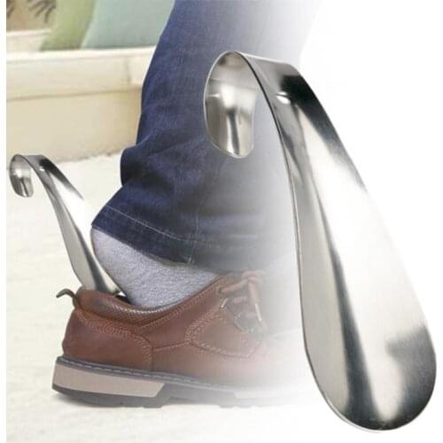 Stainless Steel Shoe Horn Reach Metal Flexible Handle Shoehorn Remover Pregnant Women Aged Lifter Aid Slip Shoe Pull Tool