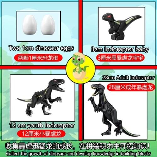 Wholesale Jurassiic Park World Dinosaur Building Block bricks Pterosauria Triceratops Indomirus T-Rex baby toys gift children