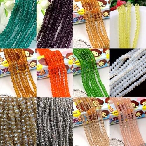 New Fashion 1 Set 4/6/8/10mm Crystal Faceted Rondelle Glass Beads Bracelet Necklace DIY Jewelry Making Accessories #266195