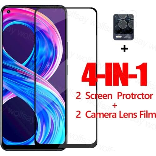 9H Full Glue Glass For OPPO Realme 8 Pro Screen Protector Tempered Glass For Realme 8 Pro Protective Phone Film For Realme 8 Pro