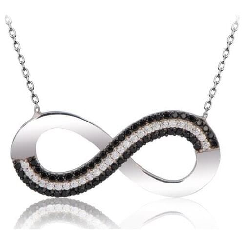 Sale Love Trendy 925 Silver Immortalit Turkish Jewelry Zircon Fashion Infinity Necklace For Women Valentines Day Luxury Designer