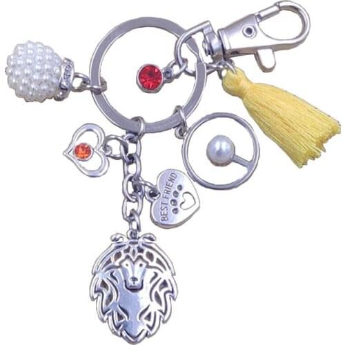 Shetland Sheepdog Dog Animal Hot Luxury Keychain Key Ring Pet Tassels Antique Bohemian Women Men Boy Female Jewelry K093-95