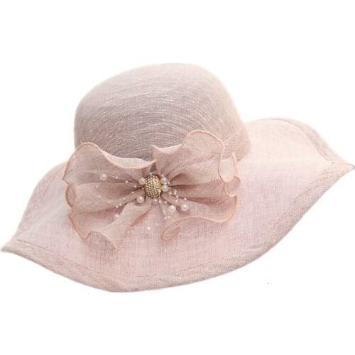 Sun Screen Fedoras Hat Female Summer Flowers Outdoor Sunshade Visor Cap Korean Version Beach Cotton Party Lady Caps