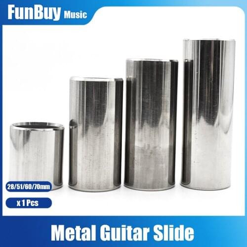 1pcs Steel Guitar Slide Length 28/51/60/70mm Stainless Steel Guitarra Slider Deslizante Guitarra Smooth Edge