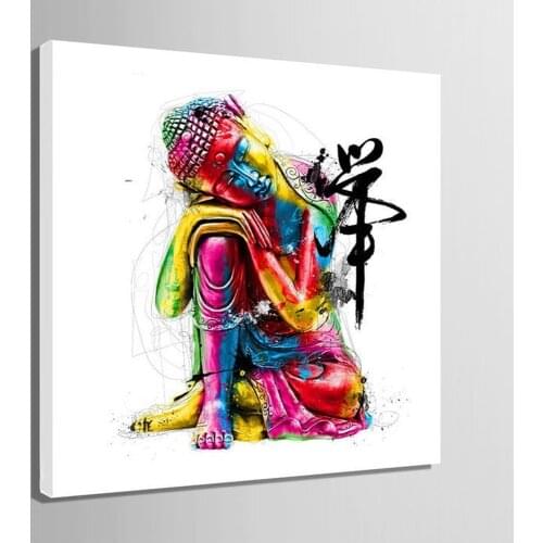 Zen Buddha Statue Posters Home Decoration Canvas Painting HD Pictures Studio Living Room Quadro Wall Art Painting