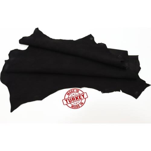 Real Sheep Skin Suede Black 1.2 Mm Tanned Leather Ready Made Pieces Craft Products Wallet Bag Clothes Shoe Design Making