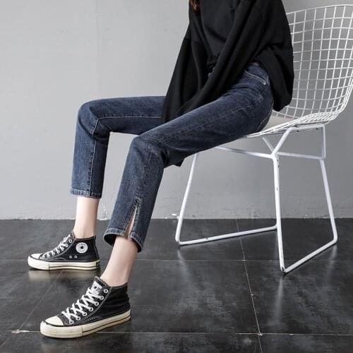 Spring and Summer New Cropped Jeans Womens Large Size Slimming Straight Pants Loose High Waist Petite Cigarette Pants