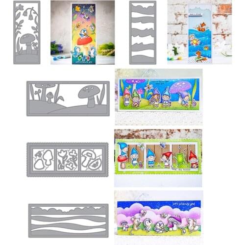 Ocean Waves Fairy Glade Scene Horizontal Vertical Gallery Frame Slimline Cutting Dies for DIY Scrapbooking Cards Craft 2020 New