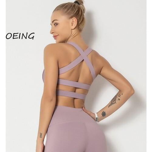 Womens Plus Size Bra Fitness Gym Clothes Yoga Bra Backless