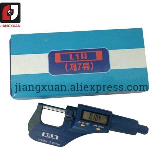 0.001mm Digital Micrometer Electronic Micrometer Caliper Gauge Meter 0-25mm Micrometers L1H