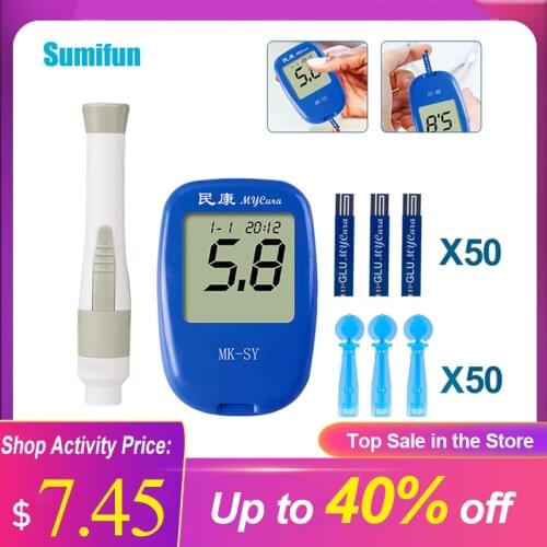 1Set Blood Glucose Monitor Health Aid Glucometer 50PCS Test Strips Lancets 50Pcs Test PaperKit Blood Sugar Meter Diabetes Tester