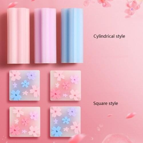 1 Piece Cute Cherry Blossoms Pencil Erasers Sakura-shaped Style Cylindrical Translucent Erasers School Stationery