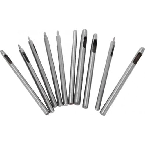 10Pcs DIY 0.5-5mm Leather Round Hollow Drilling Punching Tools Belt Punches