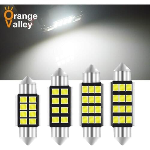 100Pcs c5w led CANBUS 31 36 39 41 mm Festoon C10W led bulb 2835 8 12 SMD 12V reading lamp car Interior Light White Error Free