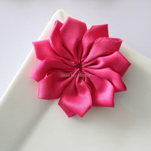 7cm Kids hair flower satin fabric flower for baby girl women headwear 1000pcs 2016