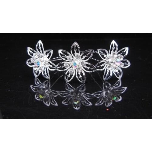 50 Pcs Bridal Pageant Rhinestone Crystal Wedding Prom Princess Hair Pins Hair Clips Hair Accessory