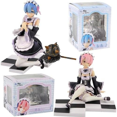Re Zero Starting Anime Action Figure From Ram Rem 12cm PVC Toys For Children Model Doll Statue Desktop Collection Gift Fimga