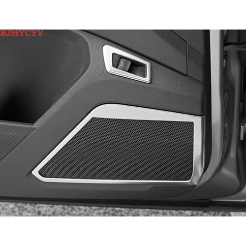 BJMYCYY stainless steel Automobile door sound decoration frame Car-styling For Volkswagen T-ROC 2018 Accessories