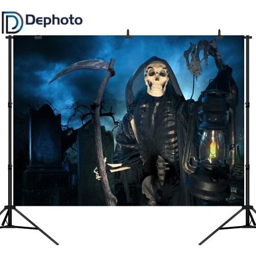 Dephoto Seamless Photography Photo Background Studio Backdrop Death Swung His Sickle At The Struggling Evil Spirit Halloween