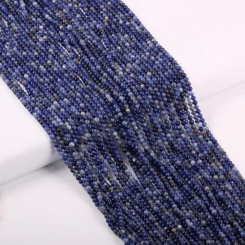 Natural Stone Beads Round Lyons blue Sodalite Loose Spacer Beaded For Jewelry Making DIY Bracelet Necklace Accessories Wholesale