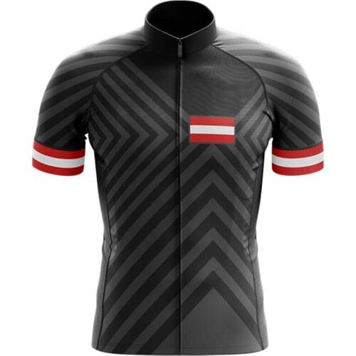 Black Austria 100% Polyester Cycling Jersey Summer Mountain Bicycle Clothing Maillot Racing Bike Clothes Cycling Clothing