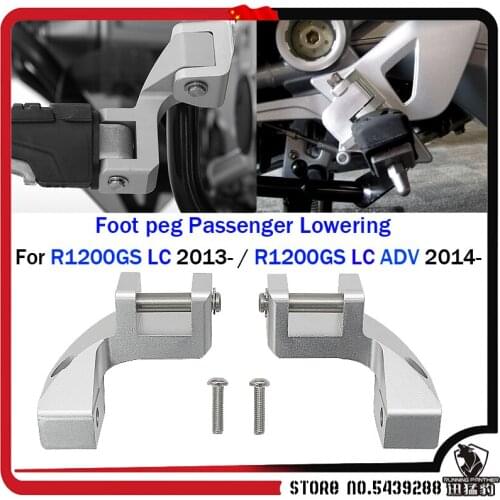 For BMW R1200GS LC 2013- R 1200 GS LC ADV 2014- R1200GS LC Adventure Foot peg Motorcycle Passenger Footpeg Lowering Kit 2018