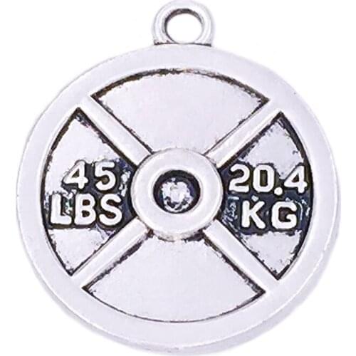 Eco friendly Alloy Metal Gym Sports Crossfit 45LBS Weight Plate Charm