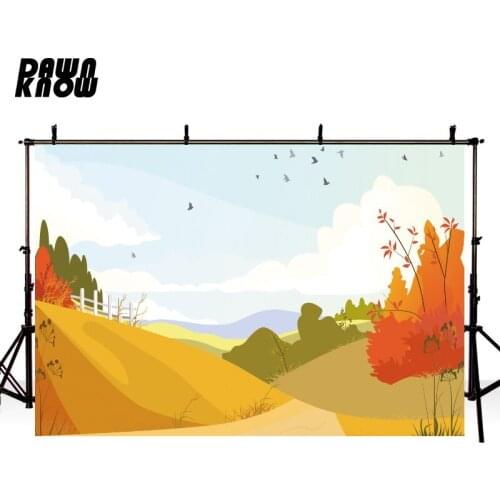 DAWNKNOW Customize Cartoon Autumn Photography Background Backdrop Wallpaper Wedding Party Decorate Photocall Photo Studio