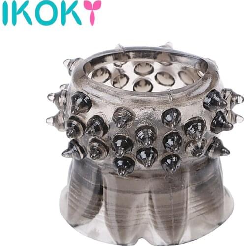 IKOKY Penis Sleeve Extender Adult Sex Toys for Men Male Delay Ejaculation Silicone Penis Ring Clitoris Stimulation Cock Ring
