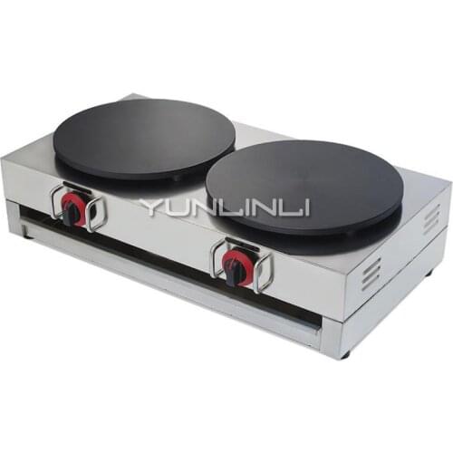 Commercial Double Crepe Maker Gas Burner Pancake Making Machine Gas Crepe Making Machine Pancake Maker NP-596