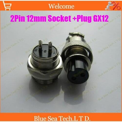 2 Pin 12mm Male & Female Wire Panel Connector kit GX12 Socket+Plug,RS765 Aviation plug interface,,circular connector