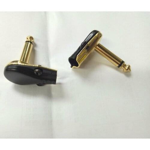 Brass Right Angle Plug Connector Mono 6.3mm Pancake 1/4 inch Plug New