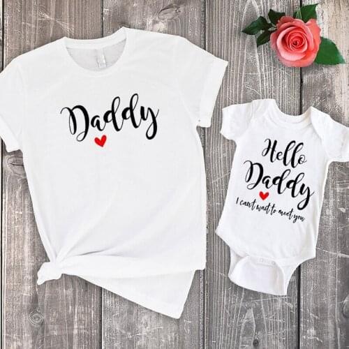 Summer Family Clothing Fashion Print Daddy To Be Pregnancy Family Matching Clothes New Dad Announcement Baby Girl Shirt