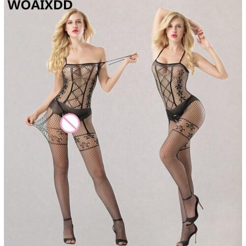 Fashion Sexy Women Hollow Black Bodystockings Open Crotch Fishnet Jacquard Tights Transparent Ladies Lingerie Eroitc Pantyhose