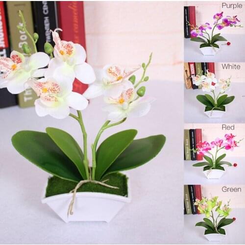 New Artificial Butterfly Orchid Simulation Flower Set with Real Touch leaves Artificial Plants Overall Floral For Wedding P0.2