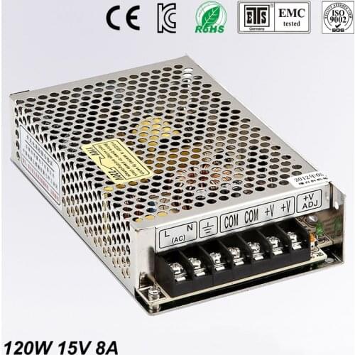 Sortie unique MINI taille de commutation d'alimentation ms - 120 W 15 V 8A ac dc convertisseur MINI led pilote