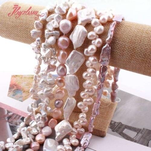 White Pink Natural Freshwater Pearl Stone Reborn Keshi Irregular Heishi Beads For DIY Jewelry Making Necklace 15"Free Shipping