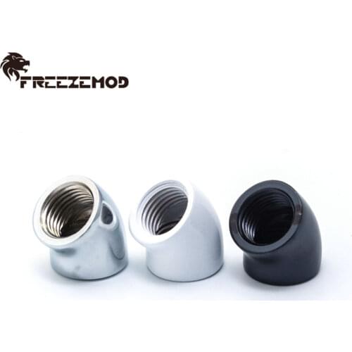 FREEZEMOD 45 Degree Female-Female Elbow Adapter Black Double Internal G1/4'' Thread Water Cooler Fitting Modding Fittings