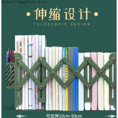 Book Stand with Pen Holder, Book Clip, Retractable Bookshelf, Simple Table Reading Rack, Desktop Storage, School Supplies