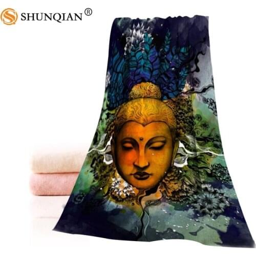 Microfiber Towels Custom buddha Face Towel/Bath Towel Size 35x75cm, 70x140cm for family travel