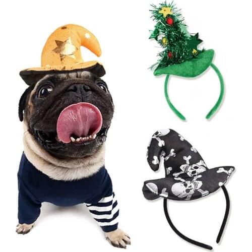 New holiday pet headband hat for dog and cat headgear used for christmas halloween teddy puppy kitten festive eventaccessories