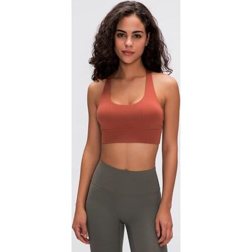 2020 spring and summer new double-sided brushed sports underwear female multi-strap cross beauty back support shock sports bra