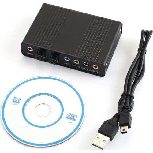 USB 6 Channel 5.1 / 7.1 Surround External Sound Card PC Laptop Desktop Tablet Audio Optical Adapter Card