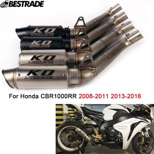 Exhaust System 60mm For Honda CBR1000RR 2008-2011 2013-2016 Motorcycle Exhaust Pipe Mid Link Tube Slip 60mm Mufflers US Edition