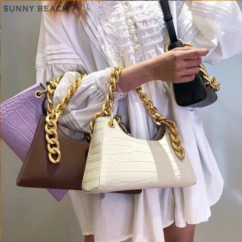 Women handbag 2020 retro alligator high quality underarm bag chain hand bag Single Shoulder bag message bag