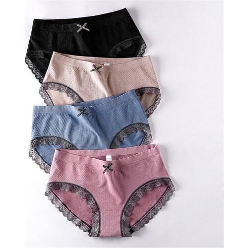 Womens medium waist, seamless fanny pack, breathable underwear, lace, comfortable Modert underwear T1987