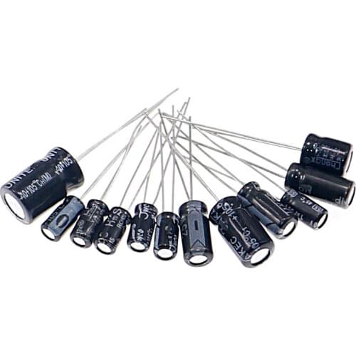120pcs 12 Value 1uF~470uF Electrolytic Capacitors Assortment Kit 10pcs Each Value