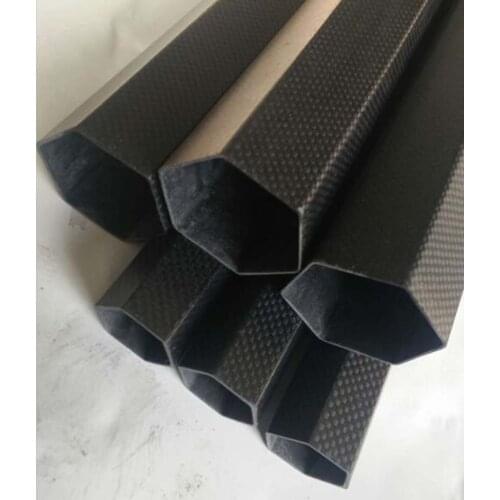 24mm( inside ) *1mm(T) *1000(L) roll-wrapped hexagon plain weave carbon fiber pipe