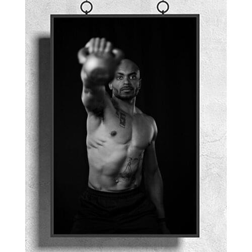 Fitness Bodybuilding Man Strong Muscles Exhibition Healthy Body 25 Wall Sticker Silk Fabric Poster Art Indoor Decor Bright